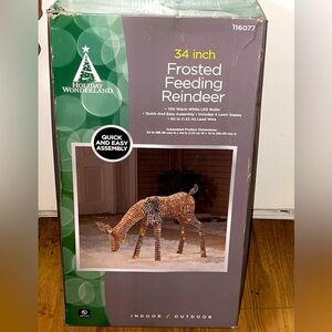 Holiday Wonderland 34" Frosted Feeding Reindeer decor